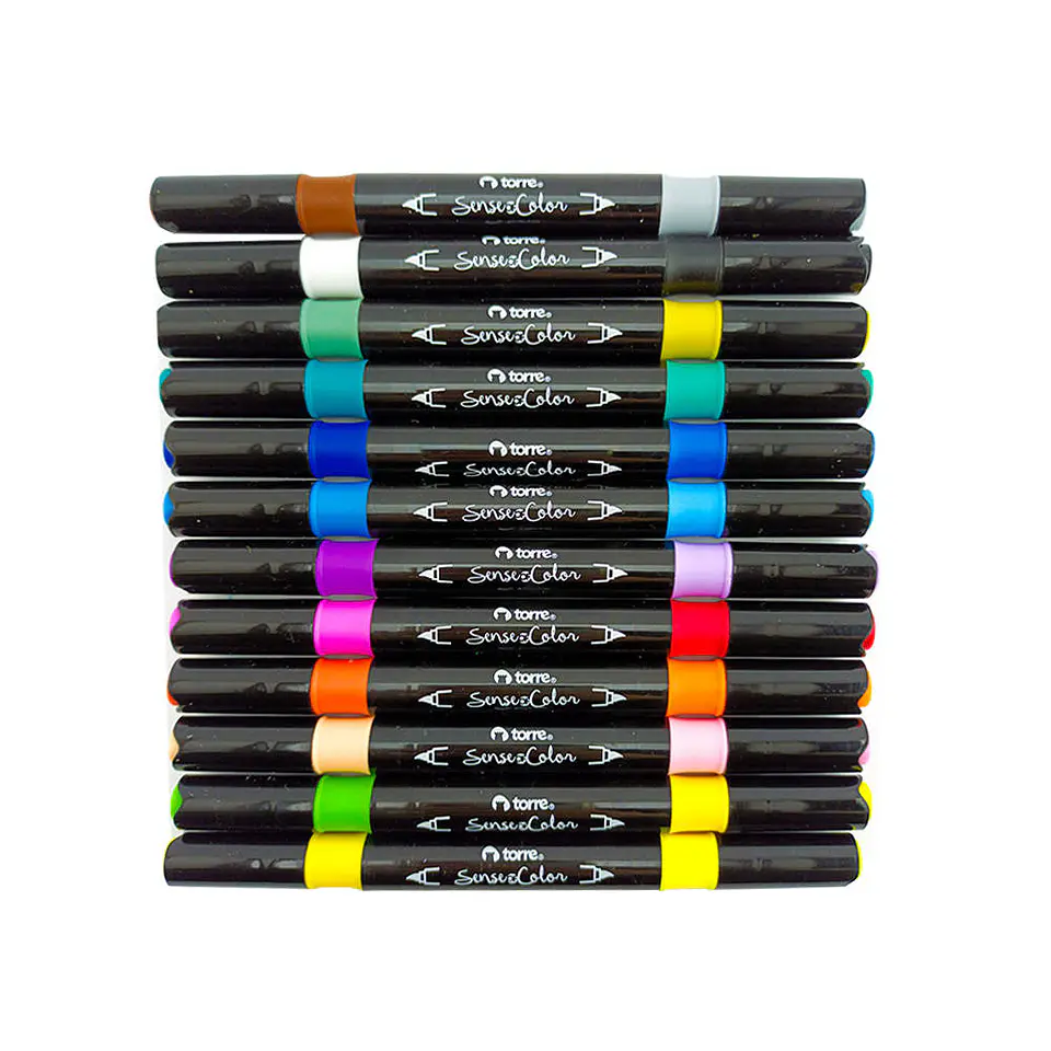 Marcador acrilico 12 u 24 color punta fina bas sense color torre 2