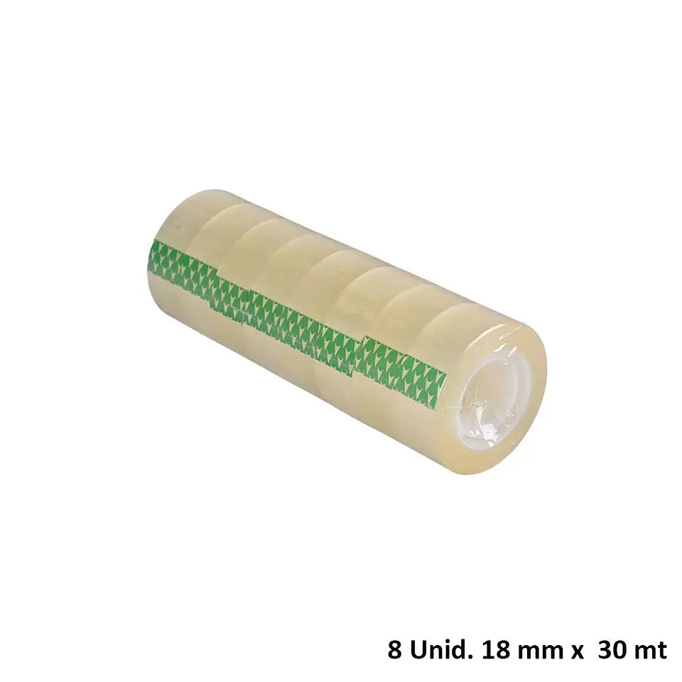 Cinta adhesiva 18 mm x 30 mt cristal 08 u torre 3