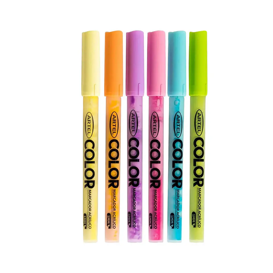 Marcador acrilico 06 u pasteles 1 mm artel 3
