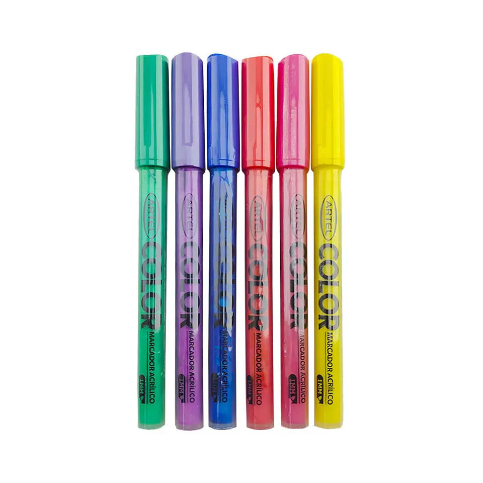 Marcador acrilico 06 u basico 1mm artel 3