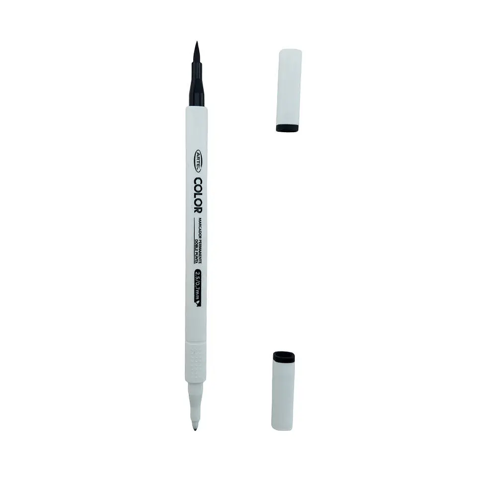 Marcador 12 color doble punta efecto acuarela artel 4