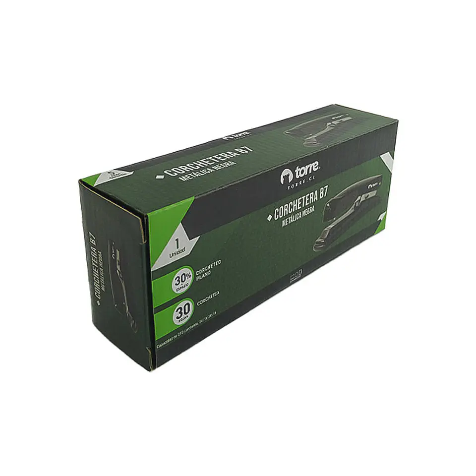 Corchetera metálica 30 hojas B7 negra Torre 4