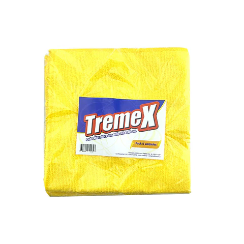 Paño limpieza 40X40 cm 05 u microfibra tremex