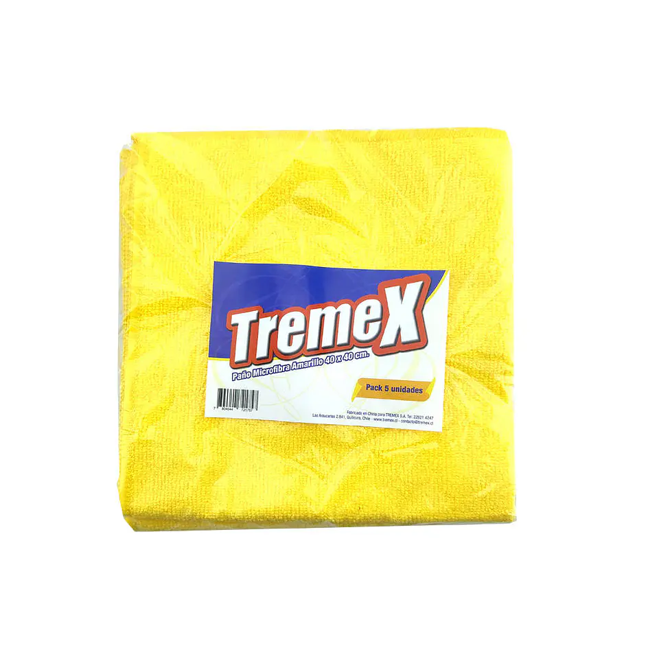 Paño limpieza 40X40 cm 05 u microfibra tremex 1