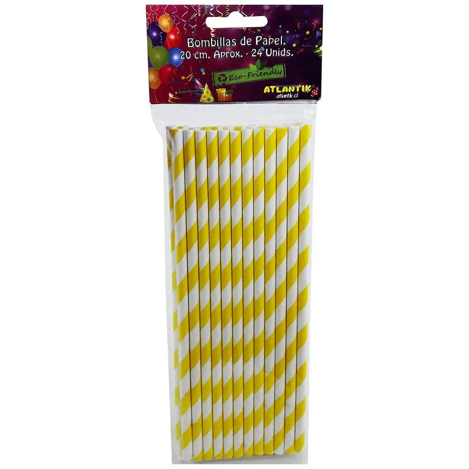 Bombillas papel 20 cm 024 u Atlantik 1