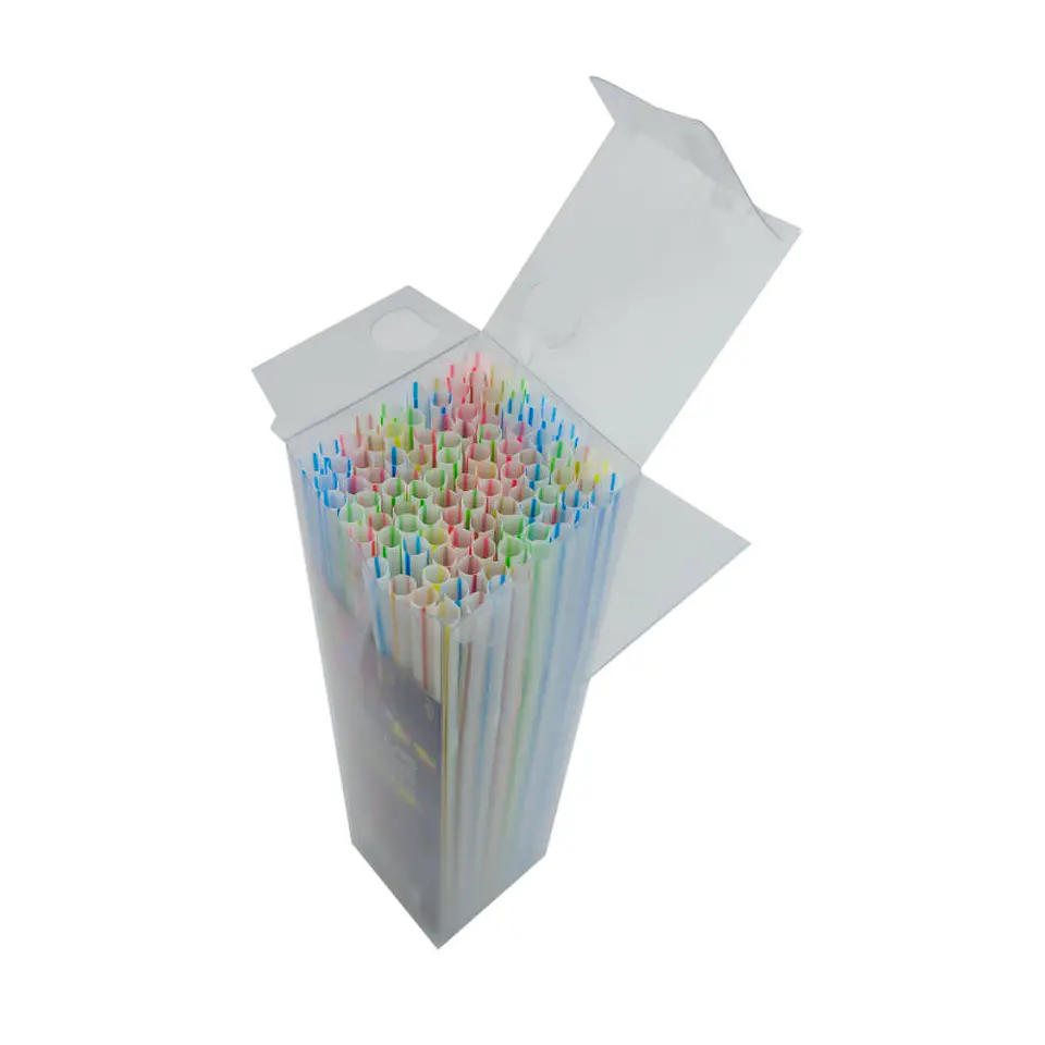 Bombillas plasticas flexibles 100 u colores surtidos Atlantik 2