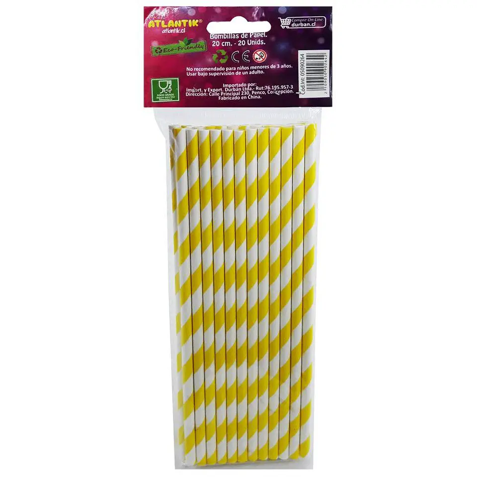 Bombillas papel 20 cm 024 u Atlantik 3