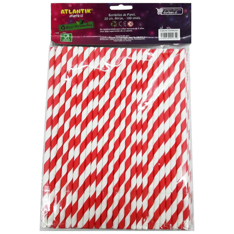 Bombillas papel 20 cm 100 u Atlantik 3