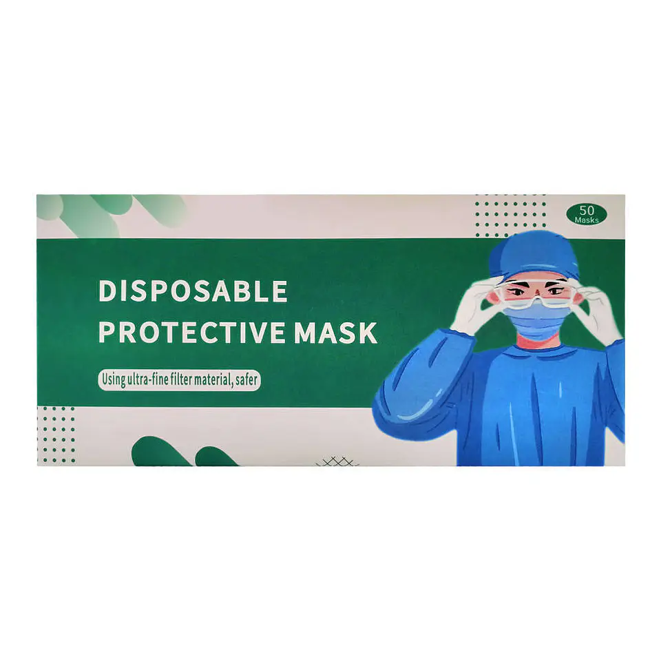 Mascarilla adulto 50 u azul Durban 3
