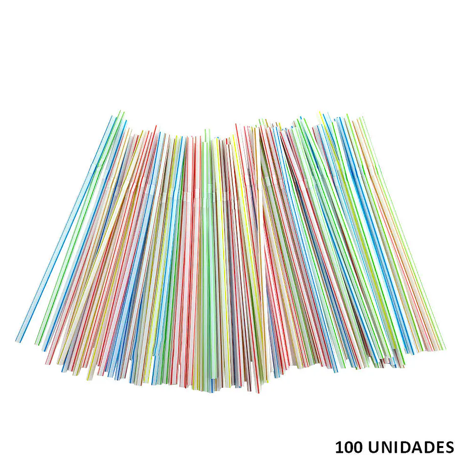Bombillas plasticas flexibles 100 u colores surtidos Atlantik 4