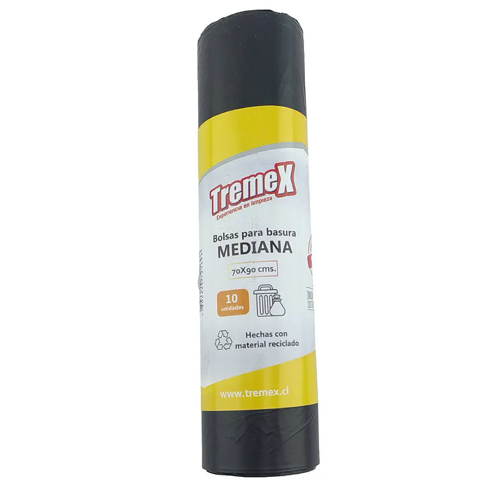 Bolsa basura 070X090 cm 30 mic mediana 010 u negra ecológica tremex 1