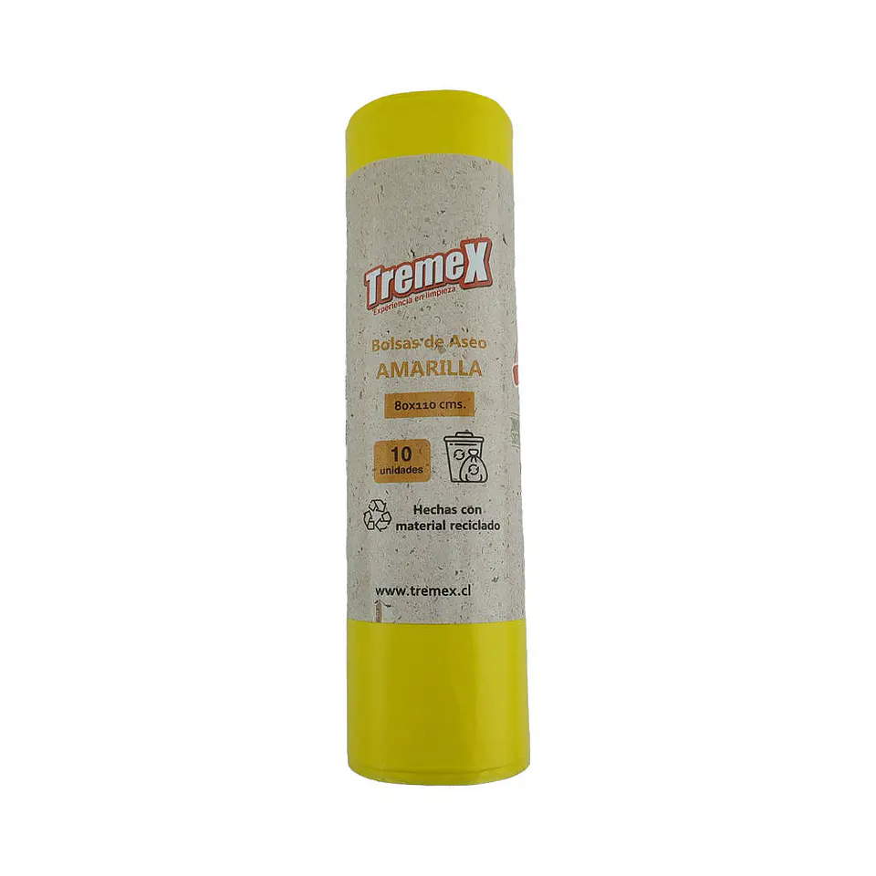 Bolsa basura 080X110 cm 45 mic grande 10 u amarillo ecológica tremex 1