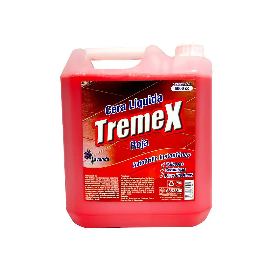 Cera liquida 05lt roja Tremex 1