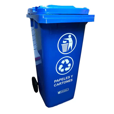 Contenedor basura hdpe 240lt azul p/papel y carton Atlantik