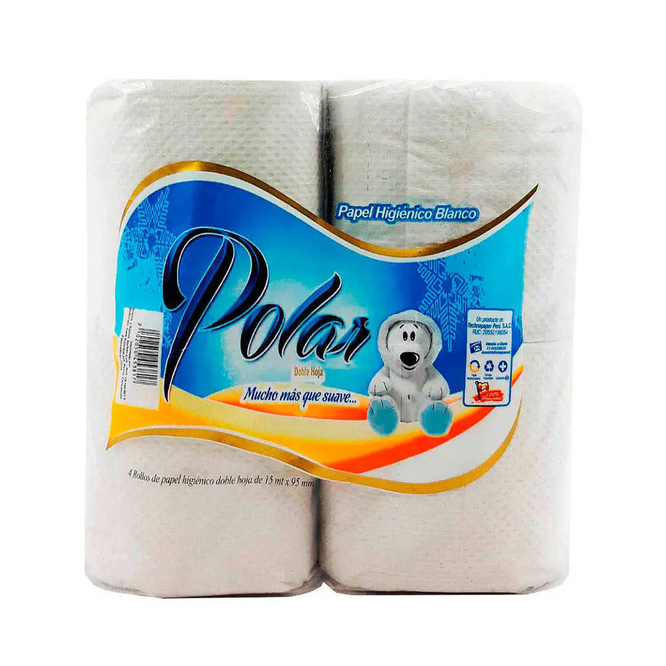 Papel higienico 015 mt 04 u doble hoja Polar 1