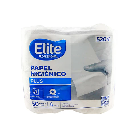 Papel higienico 050 mt 04 u extra blanco una hoja 52041 Elite