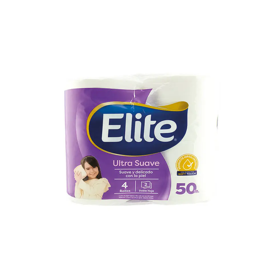 Papel higienico 050 mt 04 u blanco doble hoja 50980 elite 1