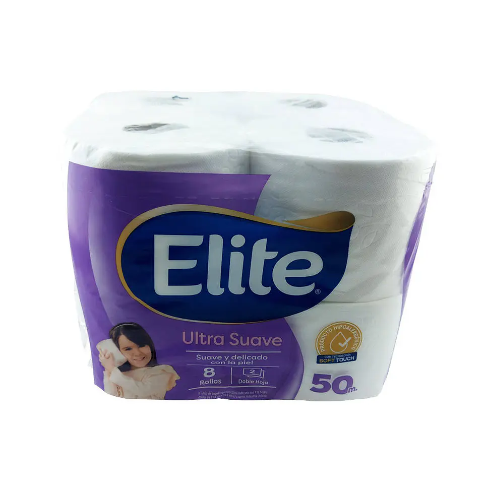 Papel higienico 050 mt 08 u extra blanco doble hoja 50975 Elite 1