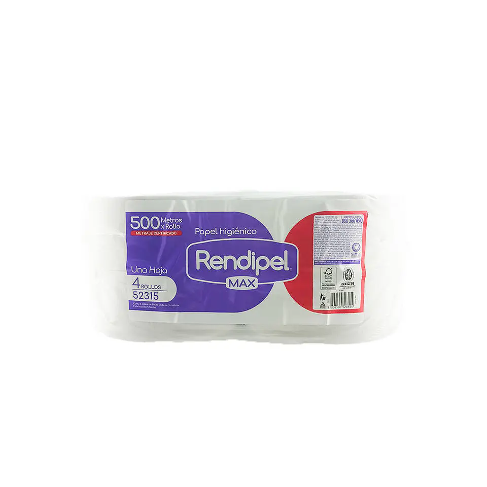 Papel higienico 500 mt 04 u 52315 max una hoja Rendipel 1