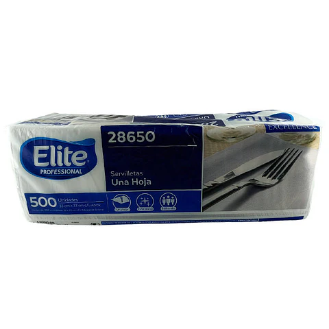 Servilleta papel de mesa 0500 u 33X33 cm 28650 Elite