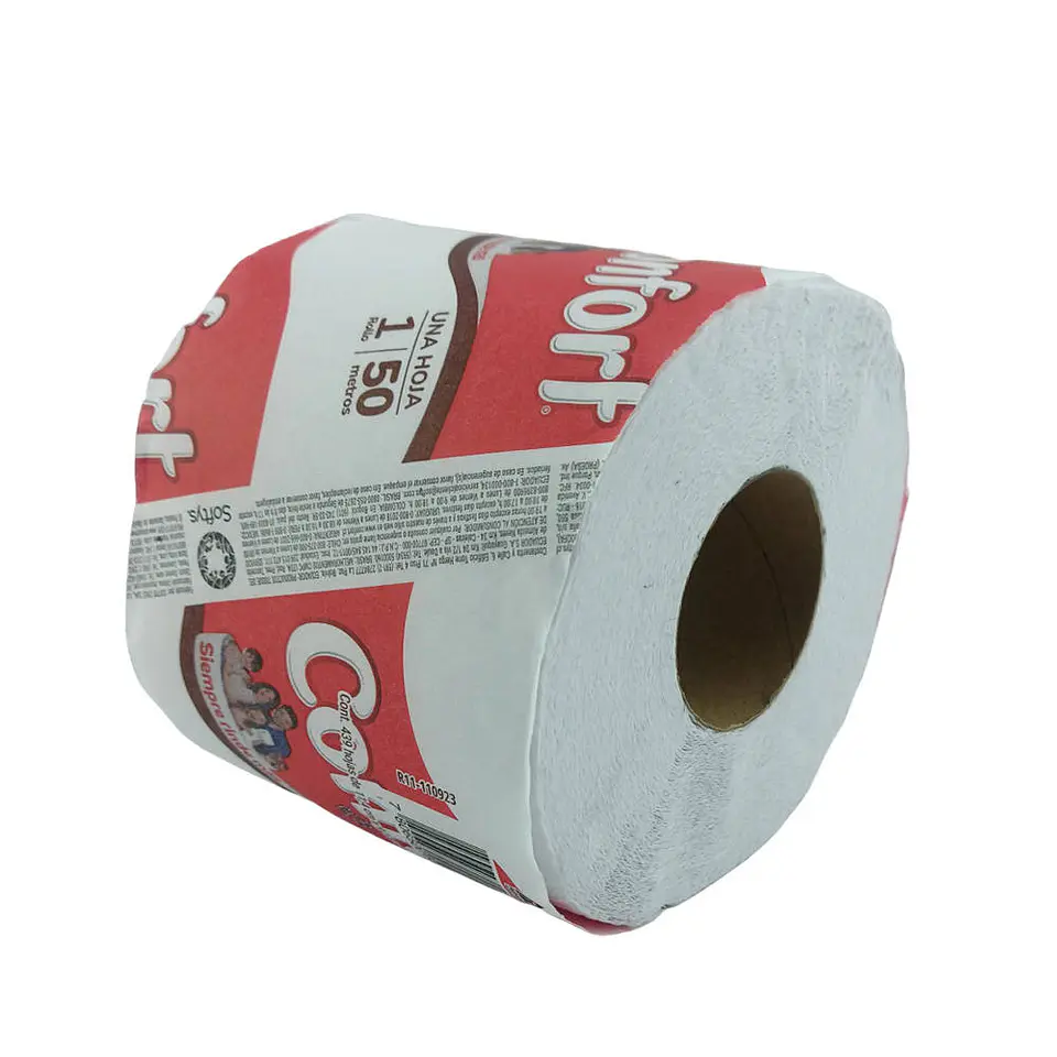 Papel higienico 050 mt 01 u fajilla una hoja 50570 Confort 2