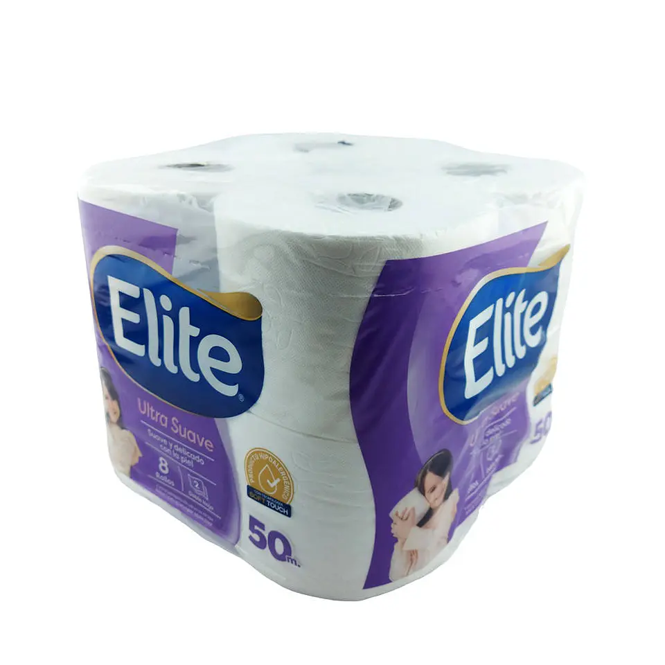 Papel higienico 050 mt 08 u extra blanco doble hoja 50975 Elite 2
