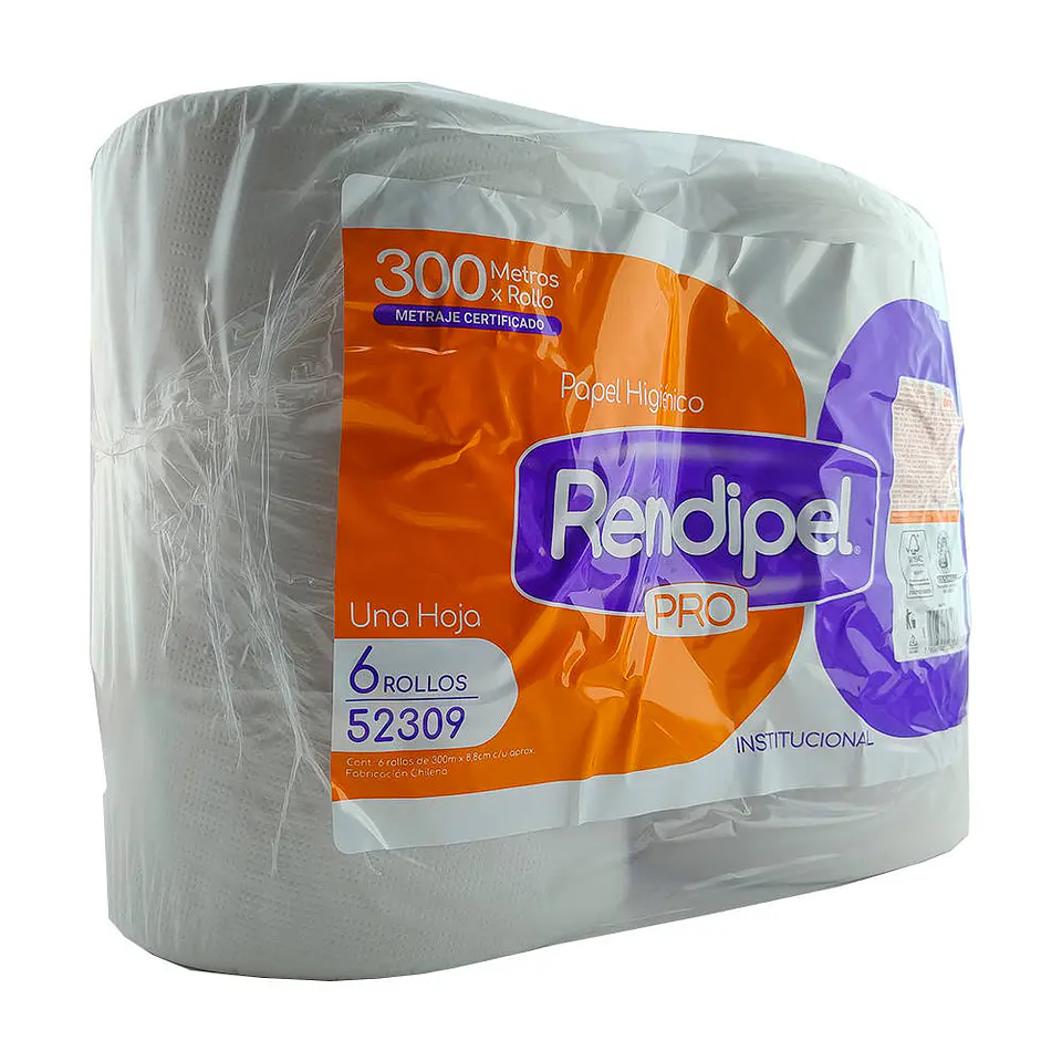 Papel higienico 300 mt 06 u 52309 pro una hoja rendipel 2