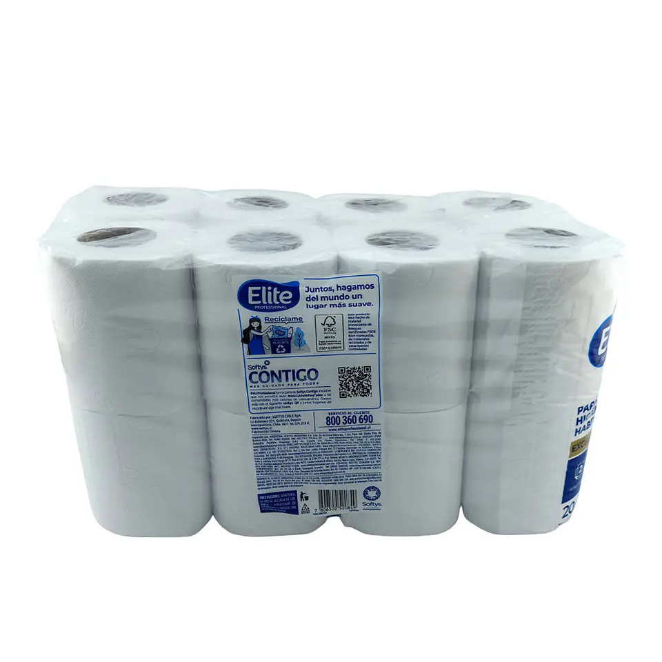 Papel higienico 020 mt 16 u blanco doble hoja 52084 Elite 3