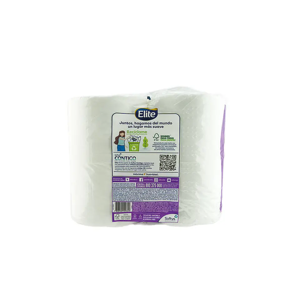 Papel higienico 050 mt 04 u blanco doble hoja 50980 elite 4