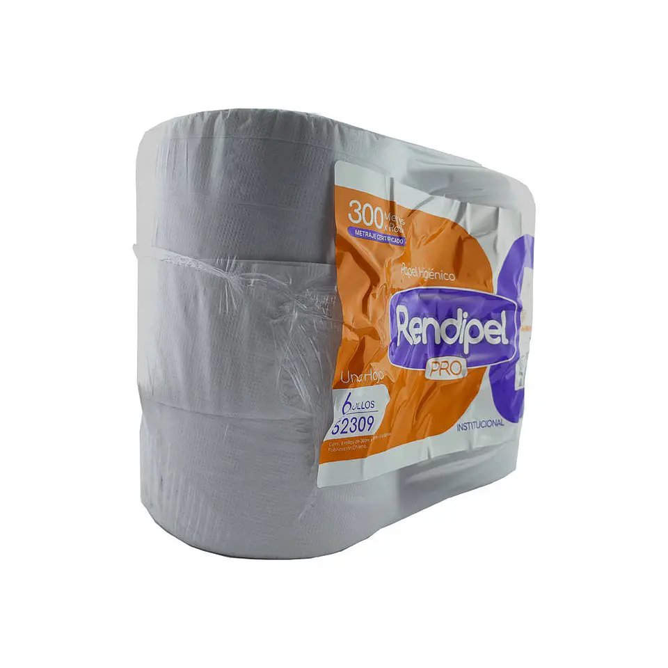 Papel higienico 300 mt 06 u 52309 pro una hoja rendipel 5