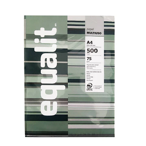 Papel fotocopia A4 75 gr 500 hojas Equalit gris 21X29.7 cm Equalit