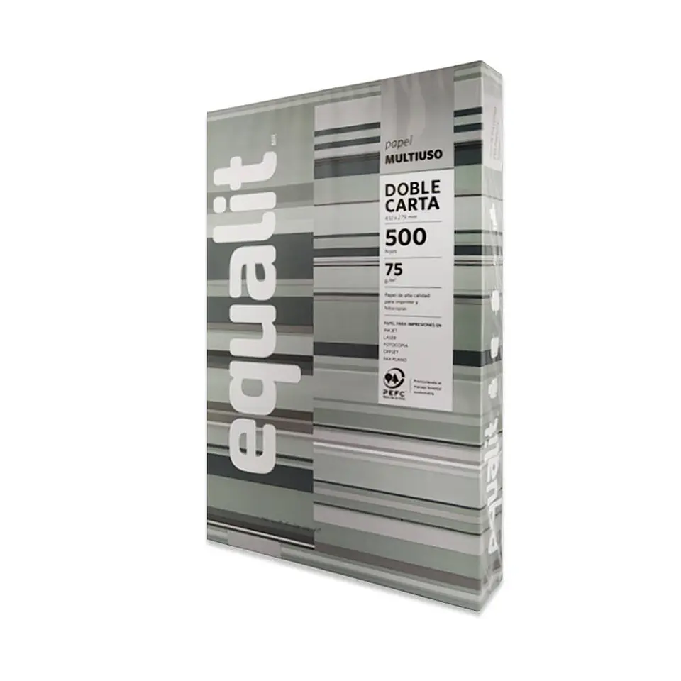 Papel fotocopia doble carta 75 gr 500 hojas Equalit gris 27.9X43.2 cm Equalit 2