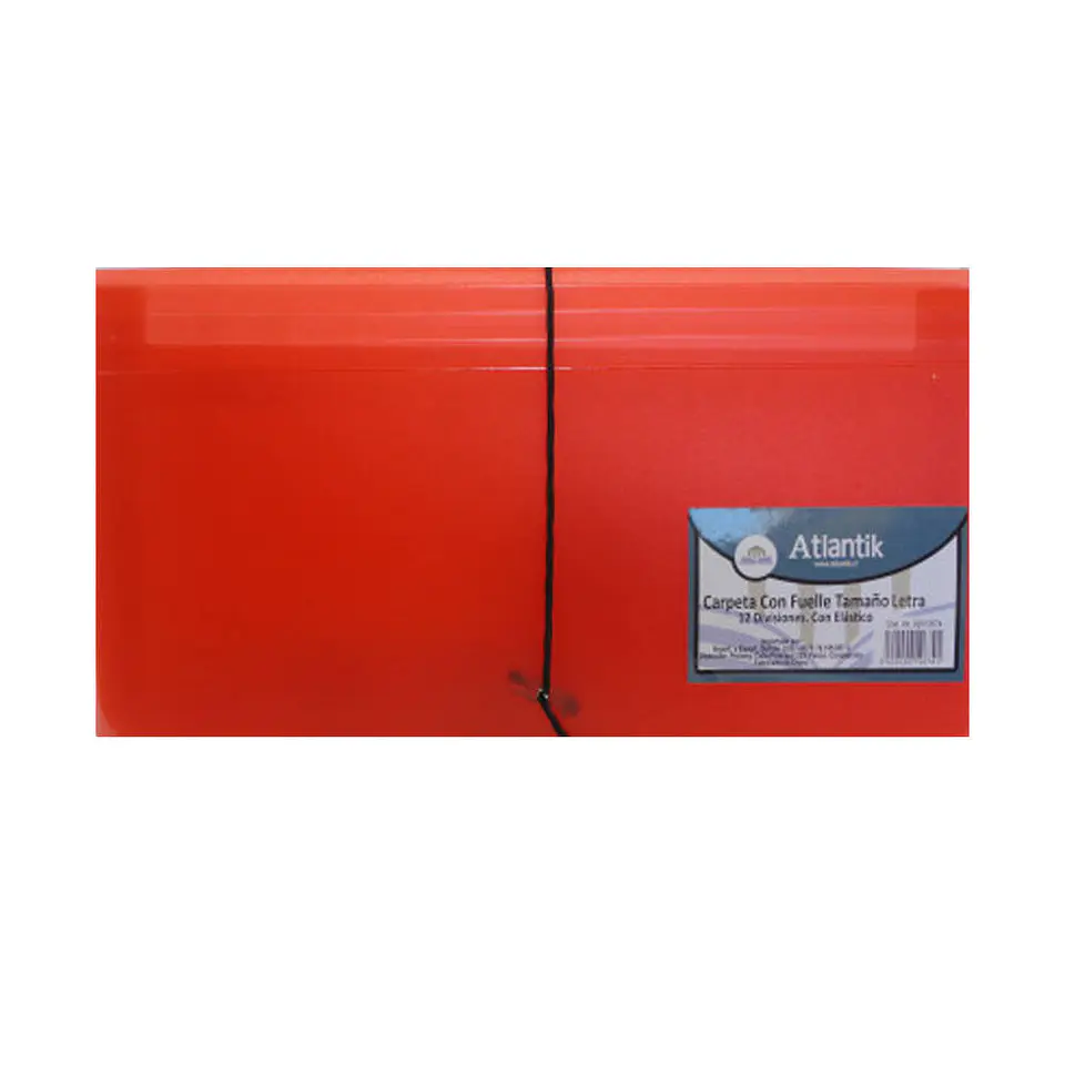 Carpeta fuelle letra 12 divisiones con elastico color Atlantik 1
