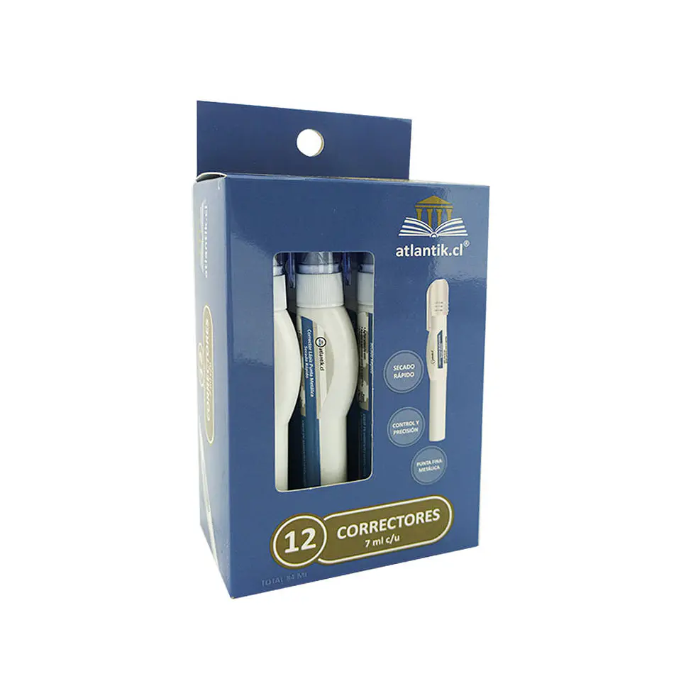 Corrector lápiz 07 ml caja 12 u punta metálica Atlantik 1