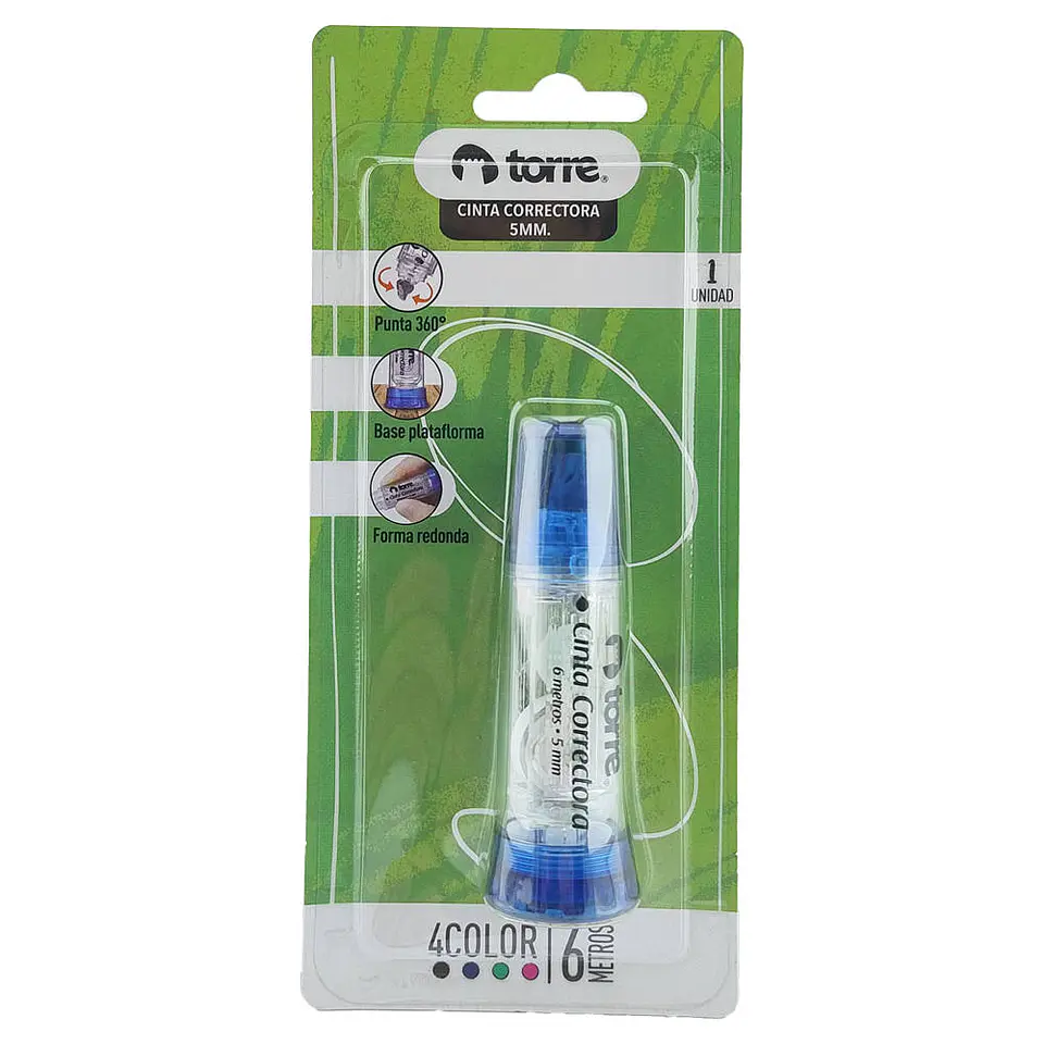 Corrector cinta 5 mm x 6 mt punta giratoria blis Torre 5