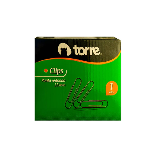 Clips 33 mm 01 kg punta redonda Torre