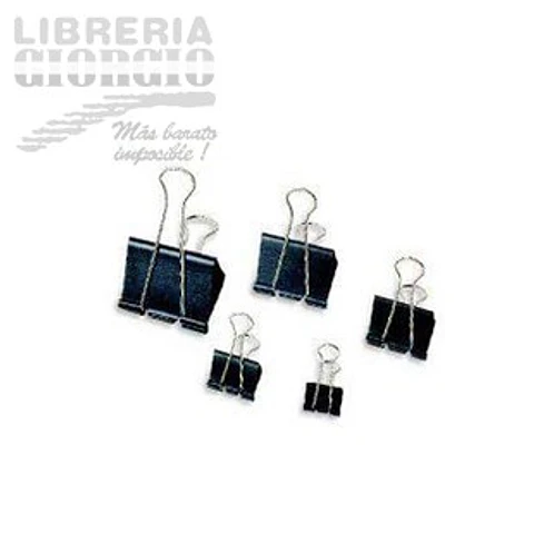 Apretador doble clip 19 mm negro caja 12 u Atlantik