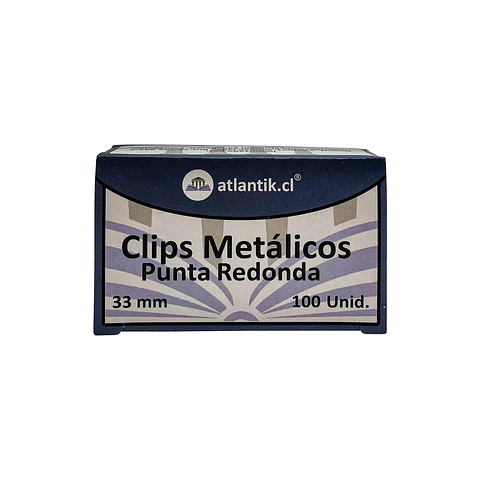 Clips 33 mm 100 u punta redonda Atlantik