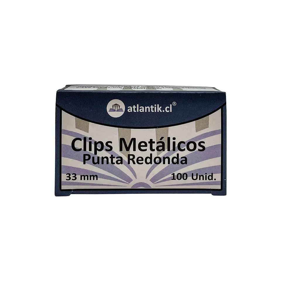Clips 33 mm 100 u punta redonda Atlantik 1