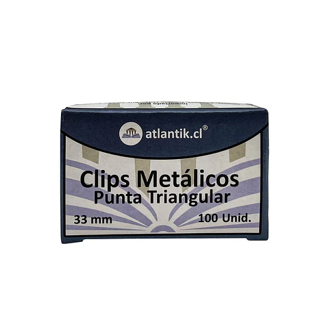 Clips 33 mm 100 u punta triangular Atlantik