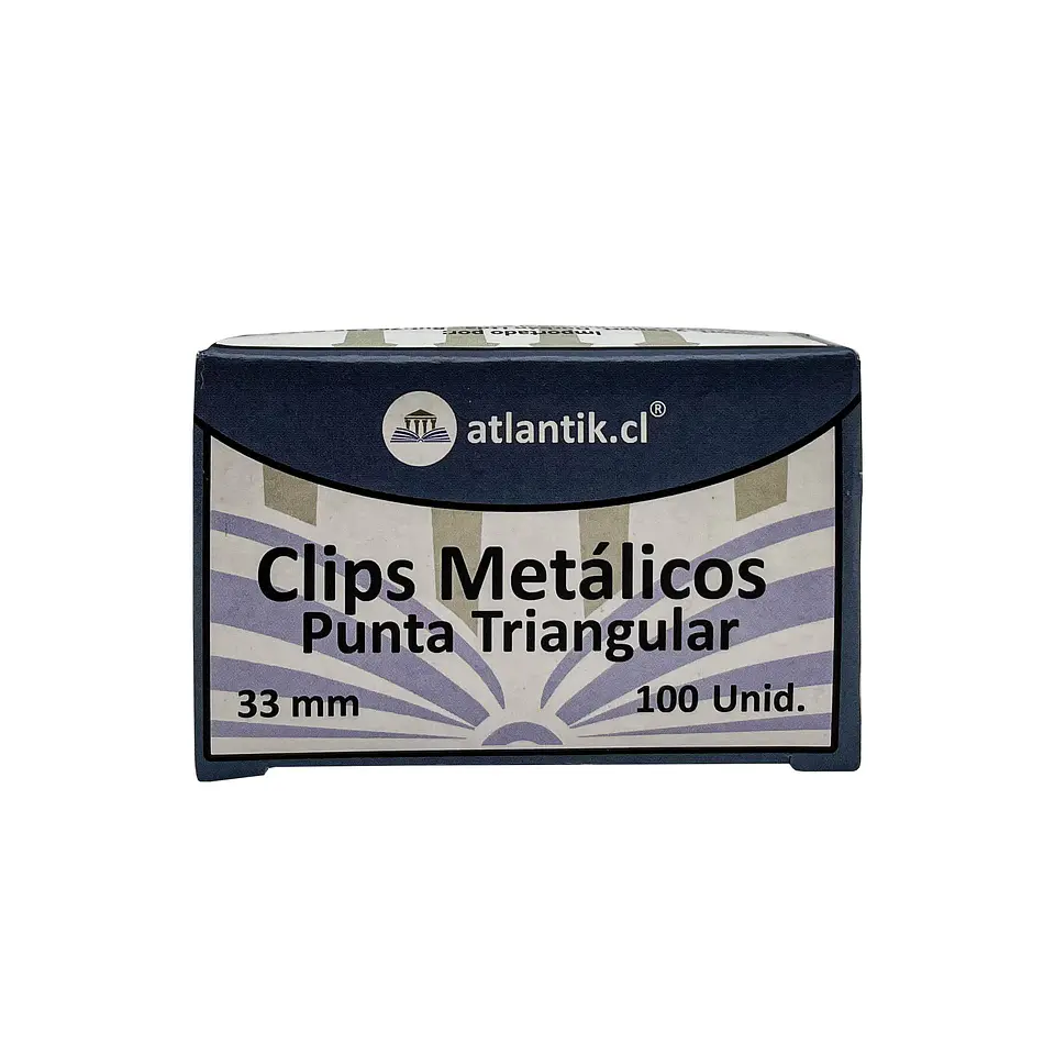 Clips 33 mm 100 u punta triangular Atlantik 1