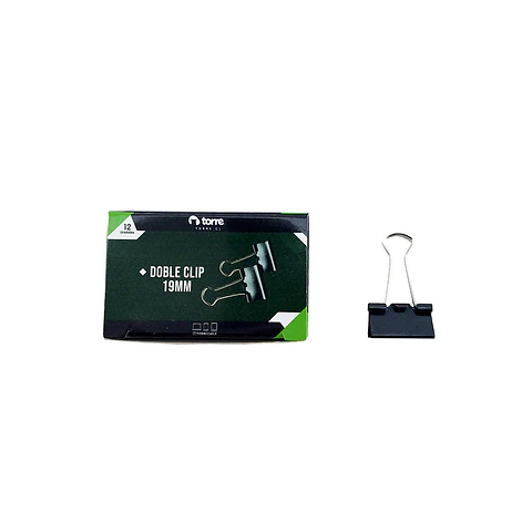 Apretador doble clip 19 mm negro cj 12 u torre