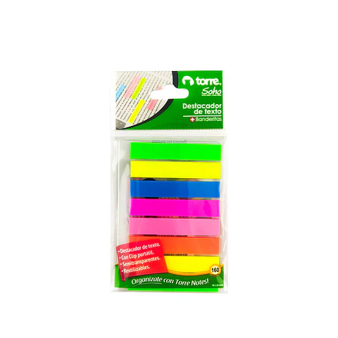 Banderita adhesiva destacador texto blis 160 u Torre