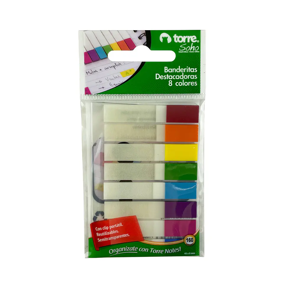 Banderita adhesiva destacador texto blis 8 color 160 u torre 1