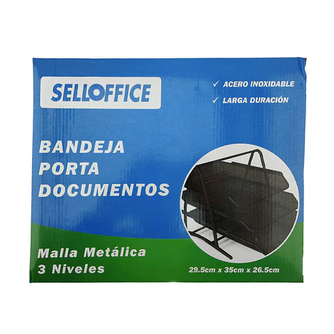 Ordenador documento 03 bandejas metalico 29.5X35X26.5CM