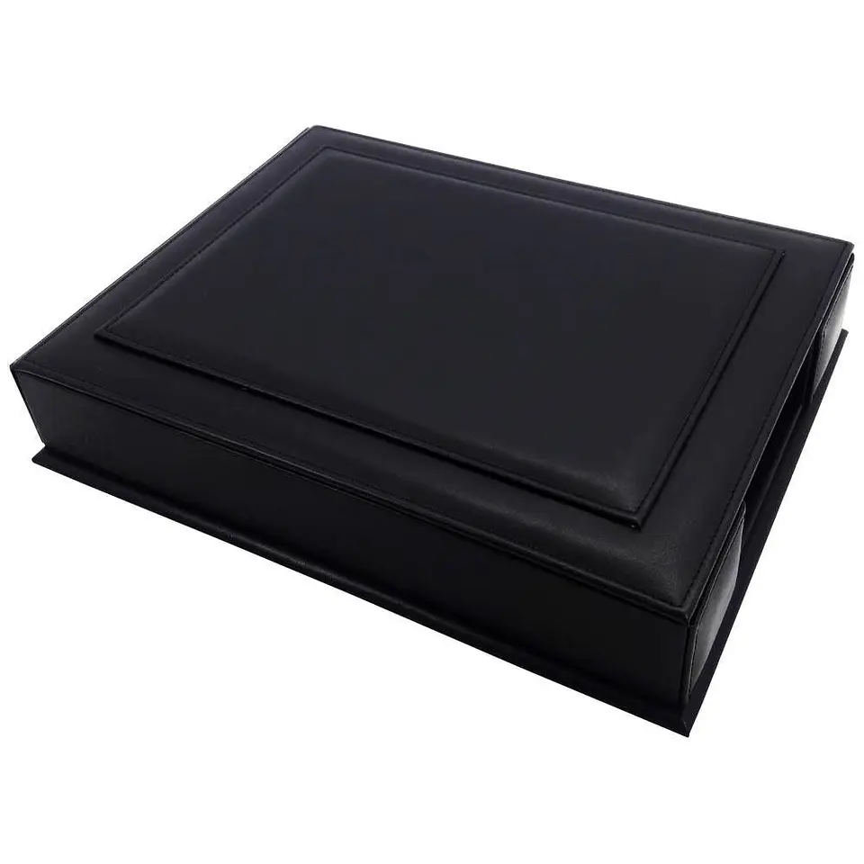 Bandeja de escritorio simple A4 c/tapa ecocuero negro Atlantik 2