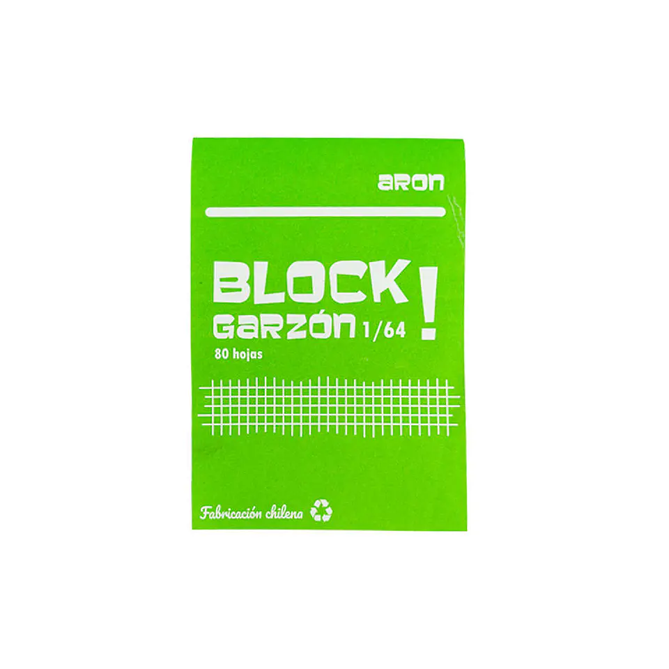 Block garzon 1/64 080 hojas 13.5X9.5 cm blanco Aron 1