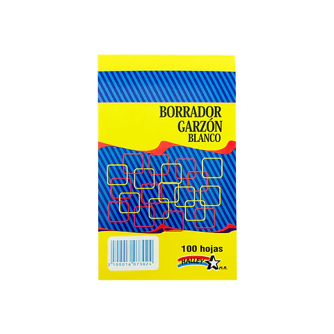 Block garzon 1/64 100 hojas 13.5X8.5 cm blanco Halley