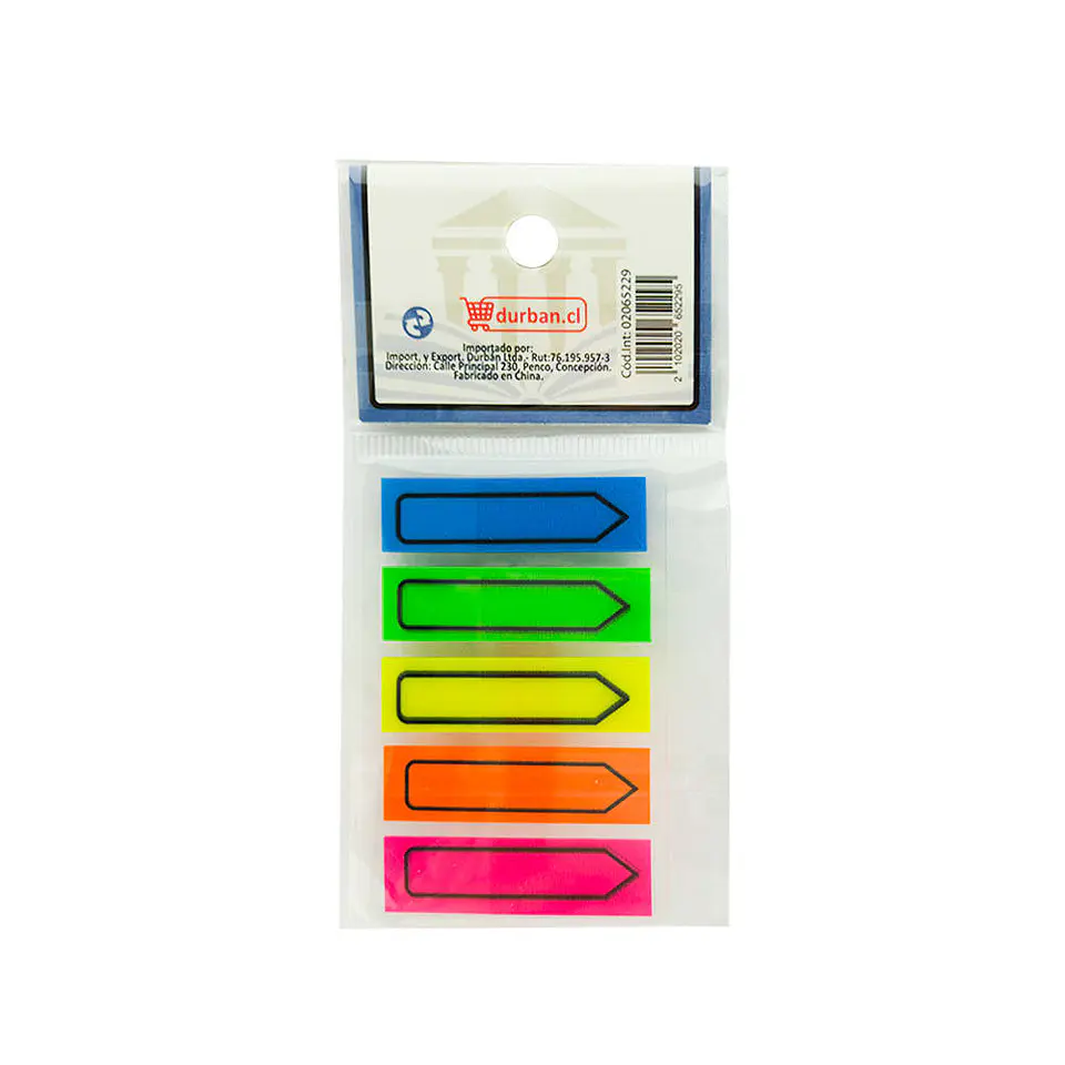 Banderita adhesiva flecha 05 color 100 hojas 44X12MM semitransparentes Atlantik 3
