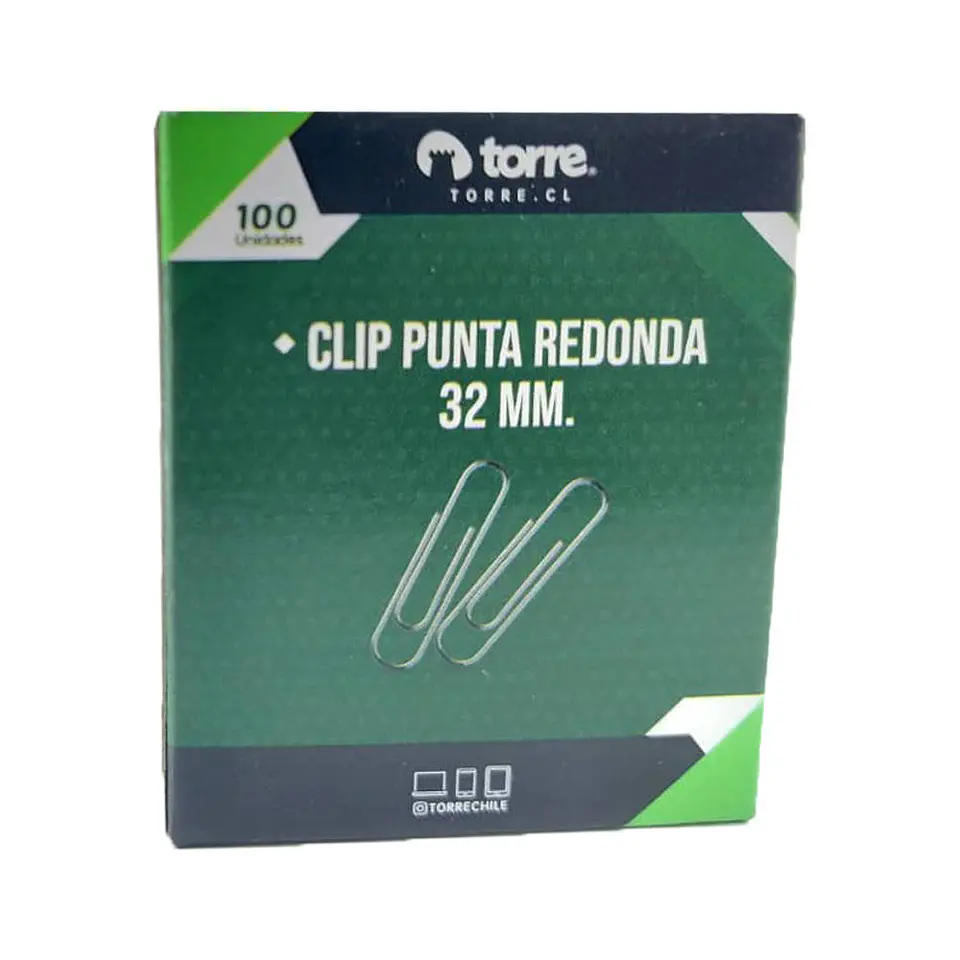 Clips 32/33 mm 100 u punta redonda Torre 4